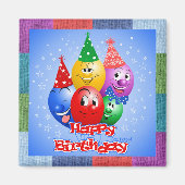 Fröhliche Geburtstagsballons Magnet (Vorne)