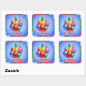 Fröhliche Geburtstagsballons Quadratischer Aufkleber (Blatt)