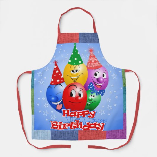 Fröhliche Geburtstagsballons Schürze (Vorderseite)