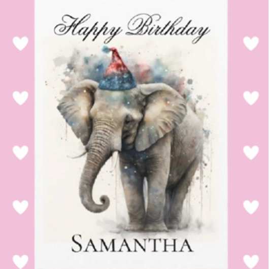 Fröhliche Geburtstagselephant geklappte Grußkarte Karte