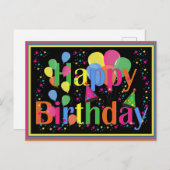 Fröhliche Geburtstagsfeier Postkarte (Vorne/Hinten)