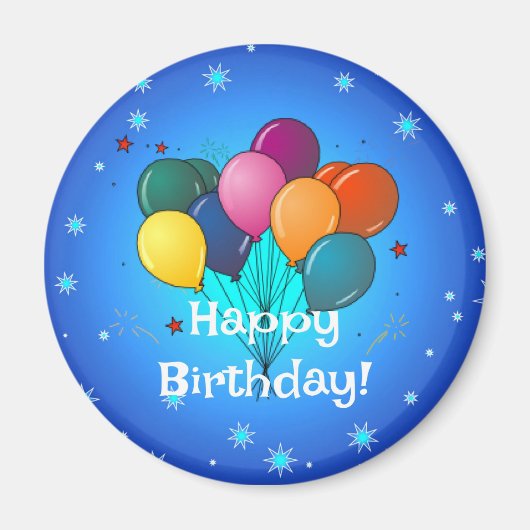 Fröhliche Geburtstagsfeiertage-Ballons, Magnet (Vorne)