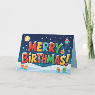 Fröhliche Geburtstmas Weihnachts-Geburtstagskarte Dankeskarte