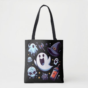 Fröhliche Geister und gruseliges Halloween-Spaß Tasche