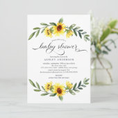 Fröhliche Gelbblütendusche Einladung (Stehend Vorderseite)