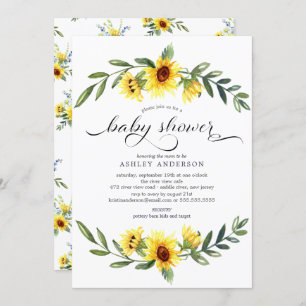 Fröhliche Gelbblütendusche Einladung