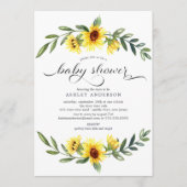 Fröhliche Gelbblütendusche Einladung (Vorderseite)
