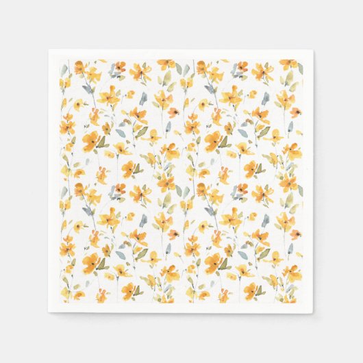 Fröhliche Gelbblütenfarbe Serviette (Vorderseite)