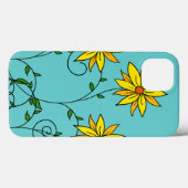 Fröhliche gelbe Blumen Doodle Art Case-Mate iPhone Hülle (Rückseite (Horizontal))