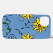 Fröhliche gelbe Blumen Doodle Art Case-Mate iPhone Hülle (Rückseite (Horizontal))