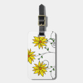 Fröhliche gelbe Blumen Doodle Art Gepäckanhänger (Vorderseite vertikal)