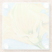 Fröhliche Gelbe Calla Lily Glasuntersetzer (Rückseite)