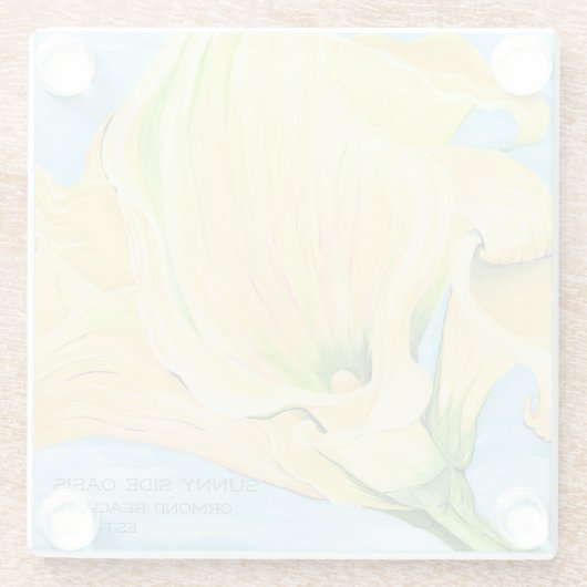 Fröhliche Gelbe Calla Lily-Zuhause Glasuntersetzer (Rückseite)