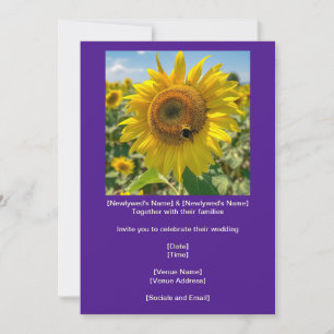 Fröhliche gelbe Sonnenblume niedlicher Bestäuber Einladung