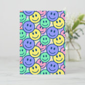 Fröhliche Gesichter - Pastellfarben Einladung (Stehend Vorderseite)