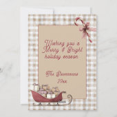 Fröhliche Gingham-Foto-Weihnachten Feiertagskarte (Rückseite)