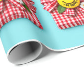 Fröhliche Gingham-Geschenkverpackung Geschenkpapier (Rolleneckpunkt)