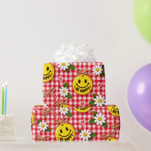 Fröhliche Gingham-Geschenkverpackung Geschenkpapier (Partygeschenke)