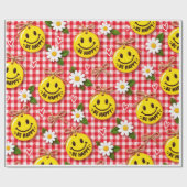 Fröhliche Gingham-Geschenkverpackung Geschenkpapier (Flach)