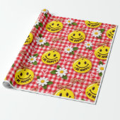 Fröhliche Gingham-Geschenkverpackung Geschenkpapier (Ungerollt)