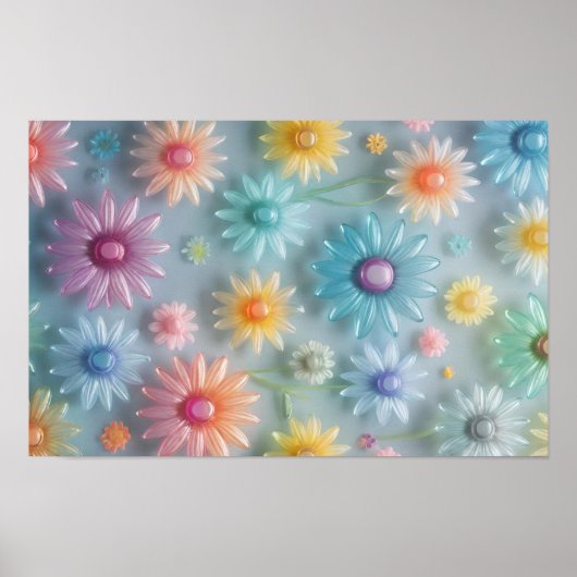 Fröhliche, glänzende Blume Poster (Vorne)