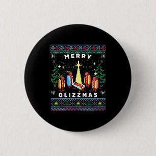 Fröhliche Glizzmas Lustiger hässlicher Weihnachtsp Button