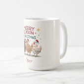 Fröhliche gluckende Weihnachtsküken Personalisiert Kaffeetasse (VorderseiteRechts)