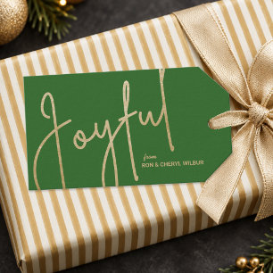 Fröhliche Gold-Faux-Folie Grüne Geschenkanhänger