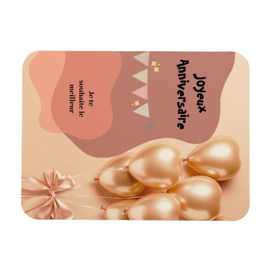 Fröhliche goldene Ballons mit veränderbarem Text Magnet (Horizontal)