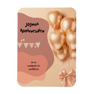Fröhliche goldene Ballons mit veränderbarem Text Magnet