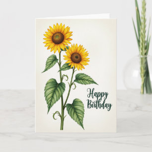 Fröhliche Goldene Blüten Karte
