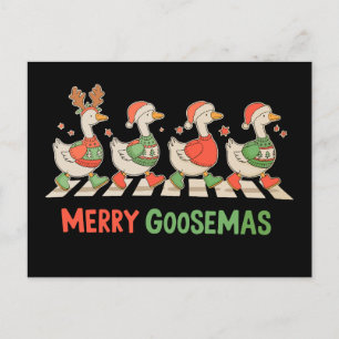 Fröhliche Goosemas Gans Santa hässlicher Sweater W Feiertagspostkarte