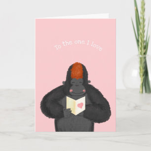 Fröhliche Gorilla Valentinstagskarte Karte