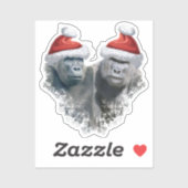 Fröhliche Gorilla-Weihnachten Aufkleber (Blatt)