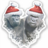 Fröhliche Gorilla-Weihnachten Aufkleber (Vorderseite)