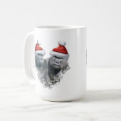 Fröhliche Gorilla-Weihnachten Kaffeetasse (Vorderseite Links)