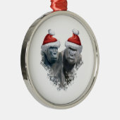 Fröhliche Gorilla-Weihnachten Ornament Aus Metall (Rechts)