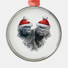 Fröhliche Gorilla-Weihnachten Ornament Aus Metall