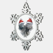 Fröhliche Gorilla-Weihnachten Schneeflocken Zinn-Ornament (Rechts)