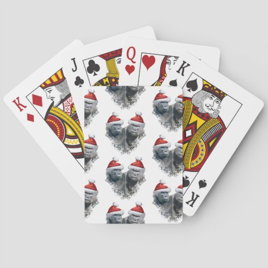 Fröhliche Gorilla-Weihnachten Spielkarten (Rückseite)