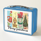 Fröhliche Grinchmas-Feier-Collage Metall Brotdose (Rückseite)