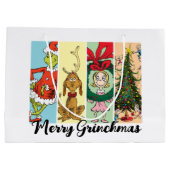 Fröhliche Grinchmas-Feierabend-Collage Große Geschenktüte (Rückseite)