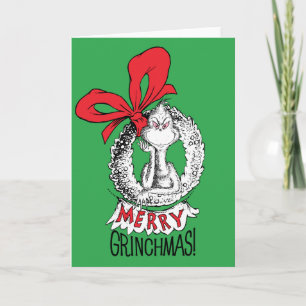 Fröhliche Grinchmas Kranz Grinch Karte