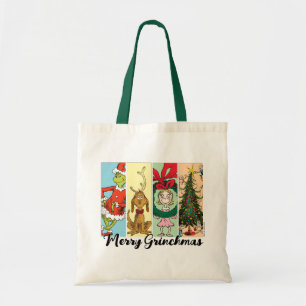 Fröhliche Grinchmas-Weihnachtscollage Tragetasche