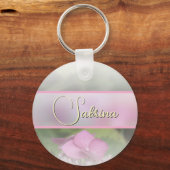 Fröhliche grüne Blume Schlüsselanhänger (Rückseite)