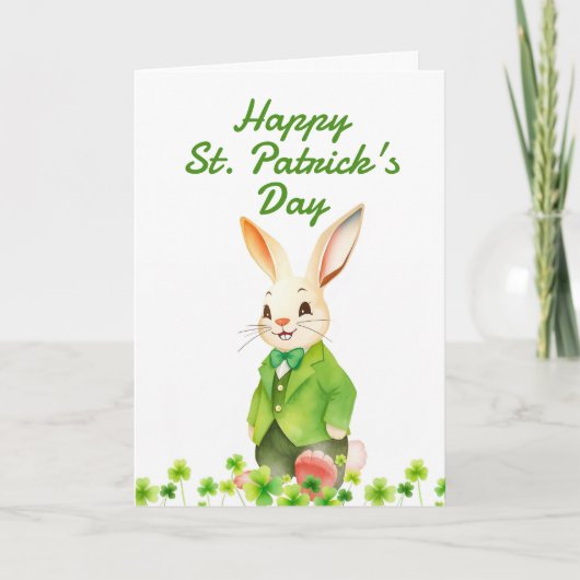 Fröhliche grüne Kleeblätter St Patrick's Day Karte (Vorderseite)
