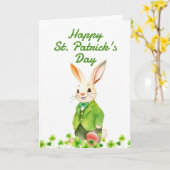 Fröhliche grüne Kleeblätter St Patrick's Day Karte (Gelbe Blume)