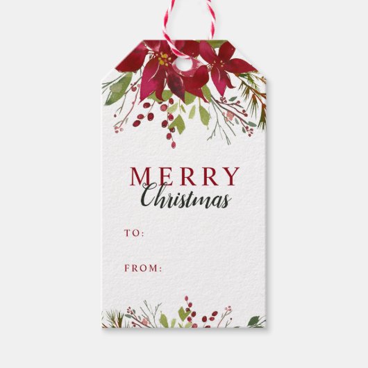 Fröhliche Grünen Frohe Weihnachten Geschenkanhänger (Vorderseite)