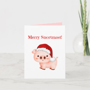 Fröhliche Grunztmas Schwein Grußkarte gefaltet Karte