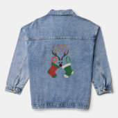 Fröhliche Grüße Reindeer Frohe Weihnachten Hospho Jeansjacke (Rückseite)